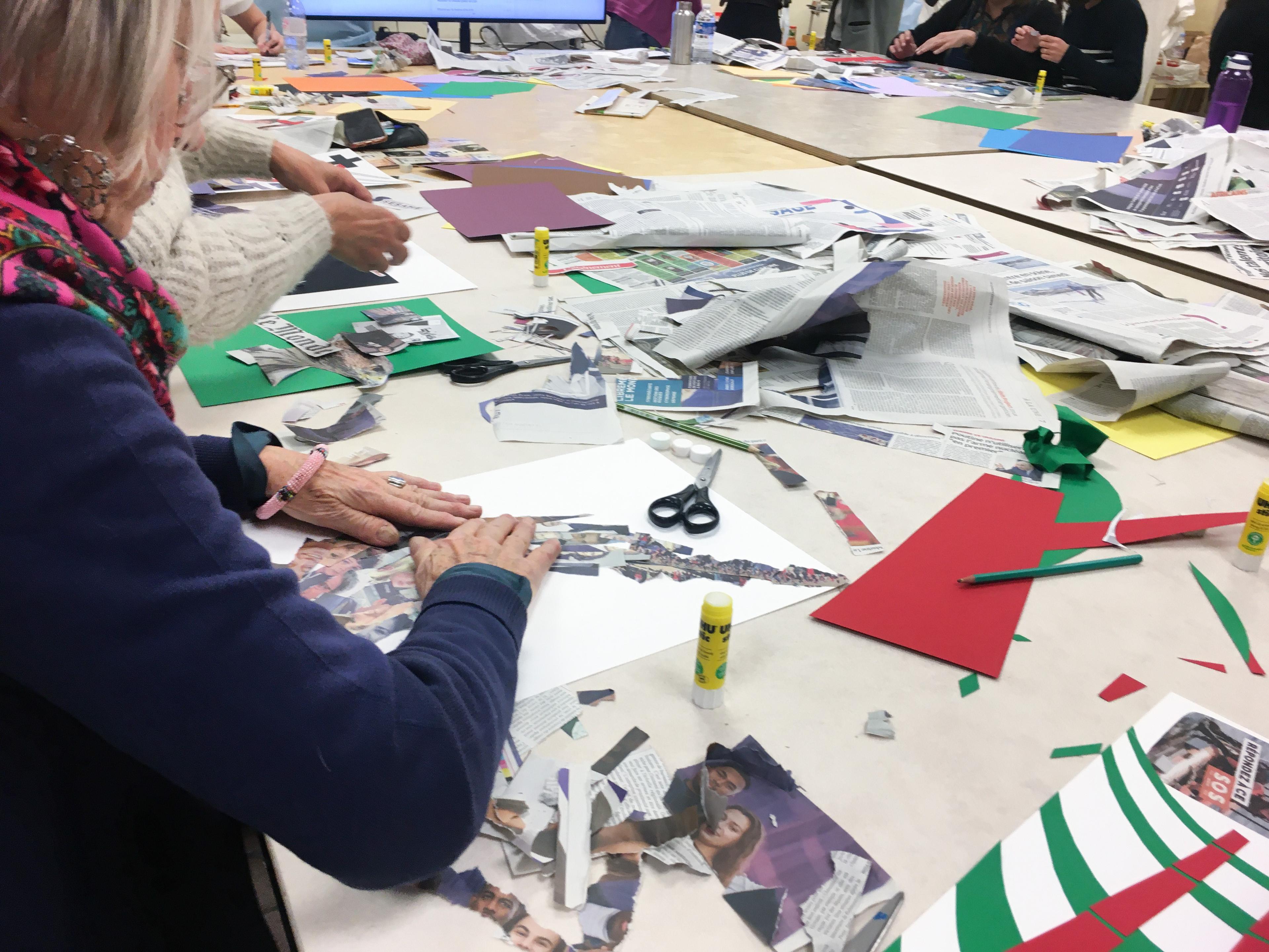 Atelier graphique collage_Journée de formation_Passerelles 2022
