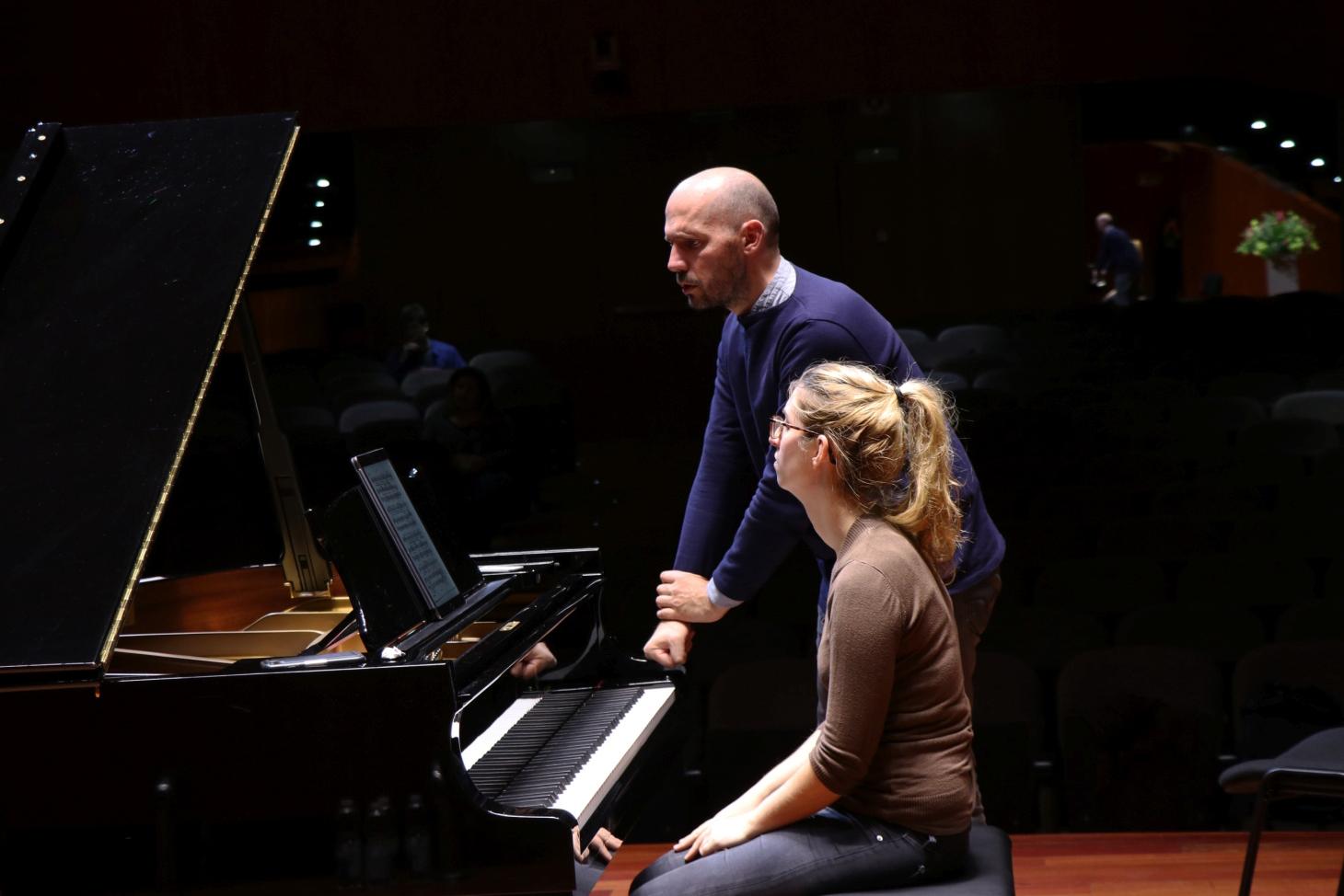 Marie-Laure Garnier &amp; Célia Oneto-Bensaid avec Stéphane Degout, Escuela Superior de Música Reina Sofía (Madrid), octobre 2018 - Festival d&#039;Aix &amp; enoa