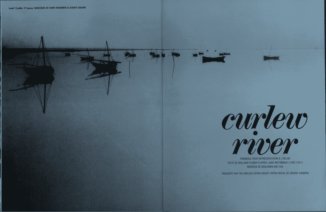Programme de salle Curlew River — Festival d'Aix-en-Provence 1970