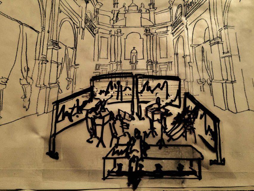 Atelier créatif et expériemental - Esquisse de Fabienne Verdier - Chapelle de La Visitation, Aix-en-Provence